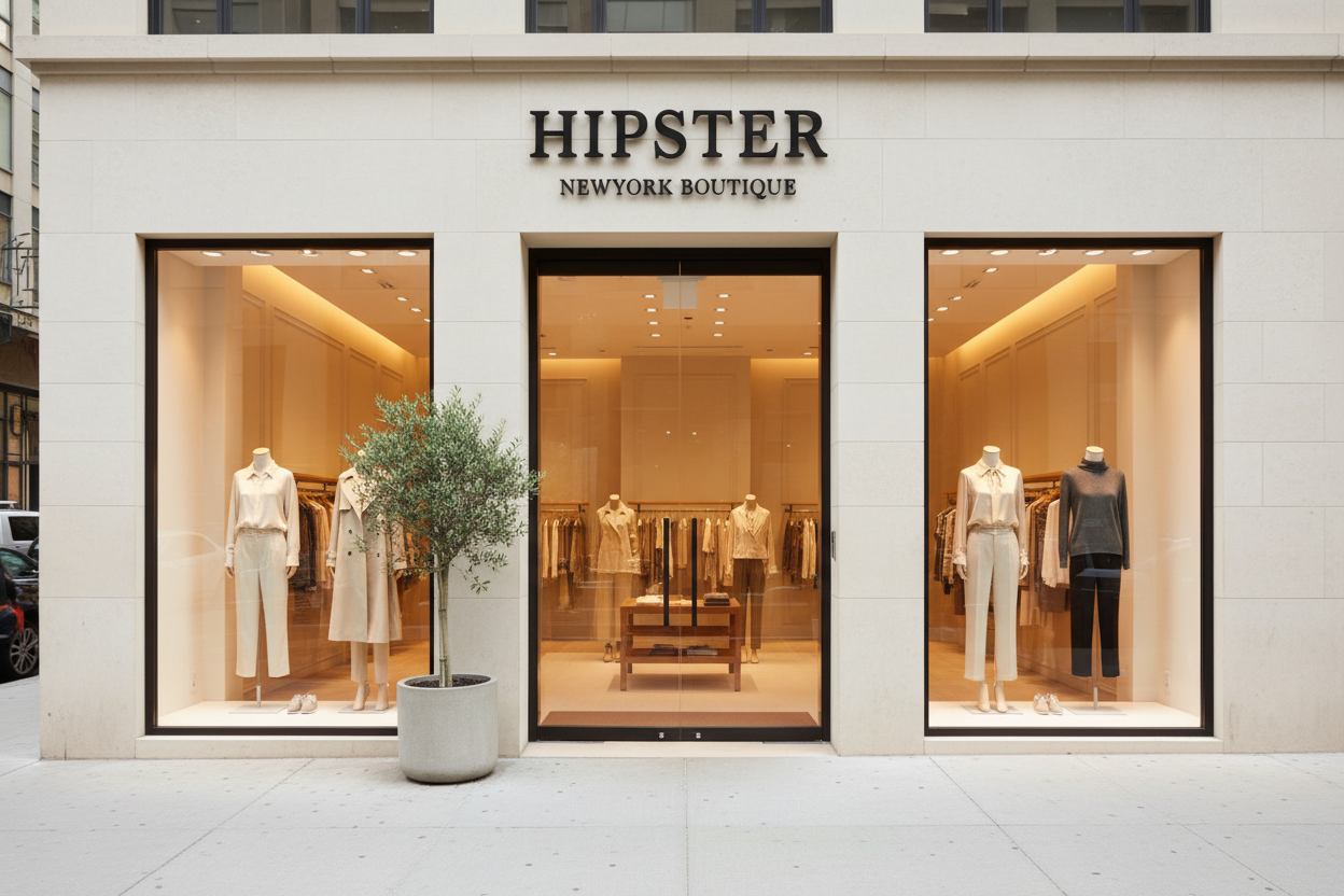 Hipster NewYork Boutique Storefront