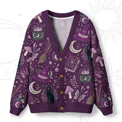 Witchcraft Spellbook Ugly Cardigan Sweaters