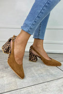 MIRA - LEOPARD PRINT HEEL SLINGBACKS