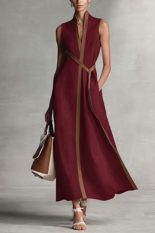 Evelisse – Modern Contrast Trim Maxi Dress