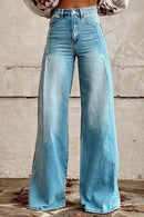 Distressed Wide Leg Casual Denim Pants