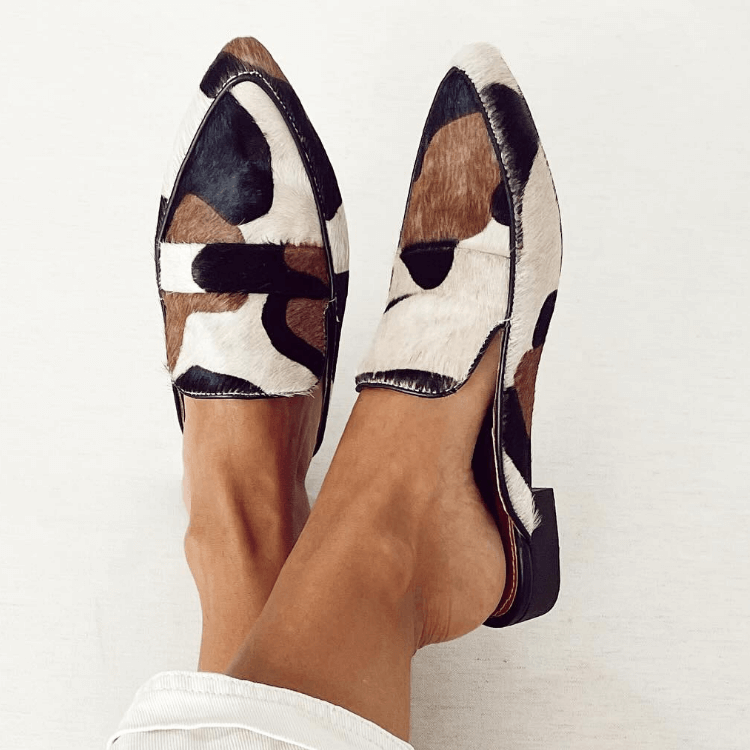 BELMOTE MOCASSINS WITH ABSTRACT PATTERN