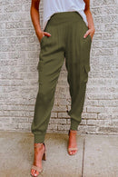 Fashion Style High Waist Satin Pants with Pockets