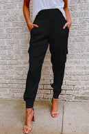 Fashion Style High Waist Satin Pants with Pockets