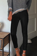Margovil Slim Fit Faux Leather Leggings Pants with Pockets