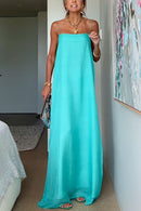 Spaghetti Strap Flowy Maxi Vacation Dress