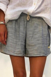 Margovil Fashion Style Drawstring Waist Striped Shorts