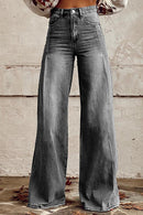 Distressed Wide Leg Casual Denim Pants