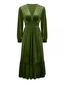 Ruffled Hem Long Sleeve Dress