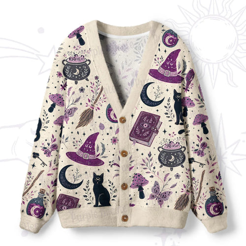Witchcraft Spellbook Ugly Cardigan Sweaters