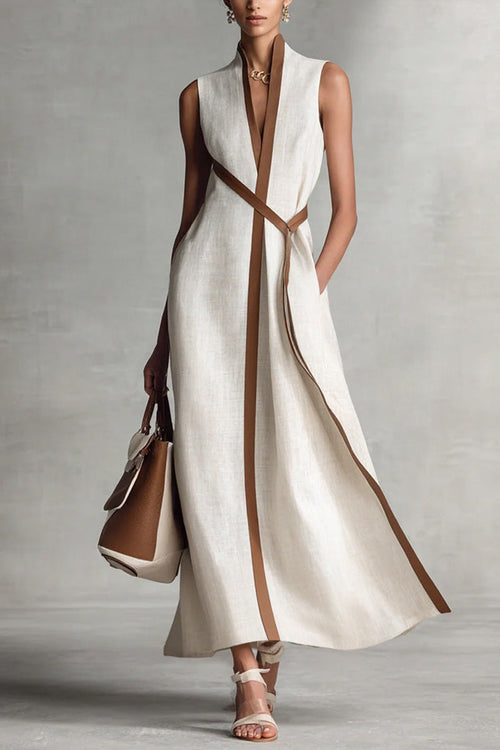 Evelisse – Modern Contrast Trim Maxi Dress