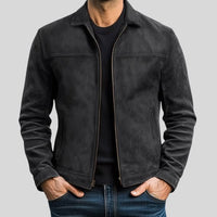 Suede Jacket with Zip