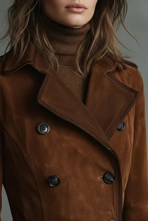 Elegant Trench Coat with Lapels and Pockets