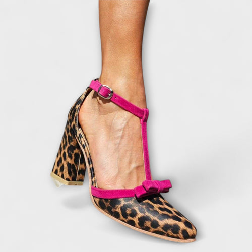 Block Heel with Wild Accent