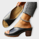 Heels with Thick Heel and Open Back