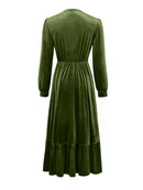 Ruffled Hem Long Sleeve Dress