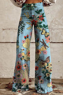 High Waist Unique Print Wide Leg Pants
