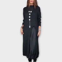 Elegant Layered Knit Maxi Dress