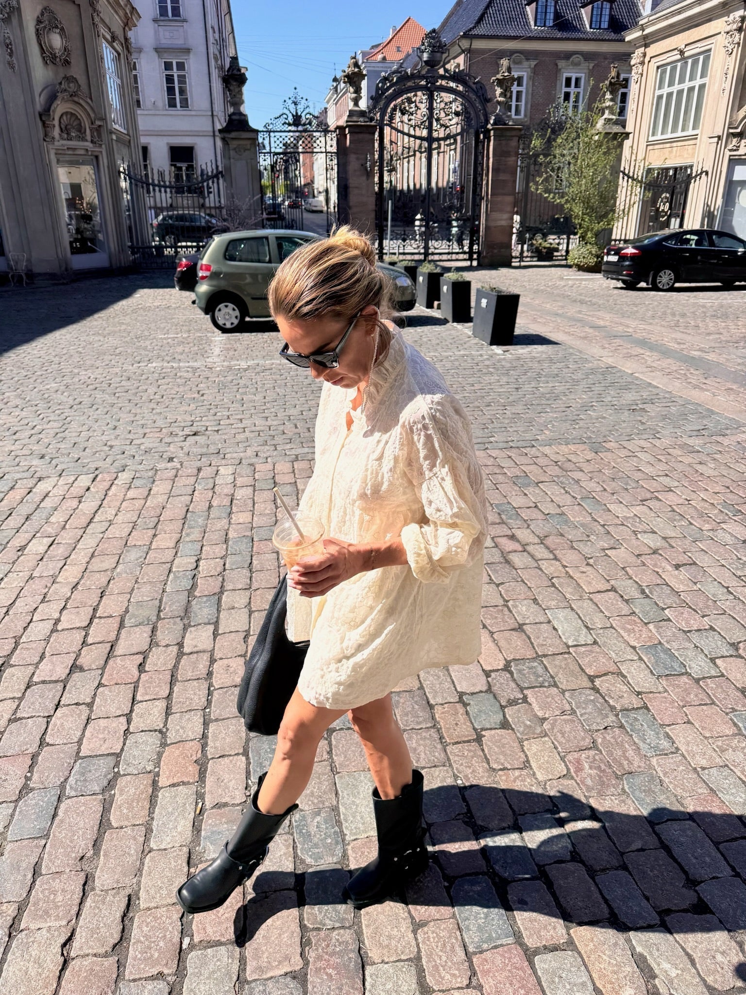 Fia Floral Embroidery Dress – Cream