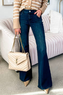 Margovil Raw Hem Flare Bottoms Denim Pants