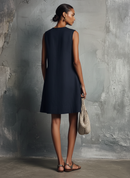 Federica | Navy Sleeveless Button Mini Dress