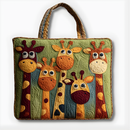 Playful Giraffe Parade | Handmade Quilted Tote