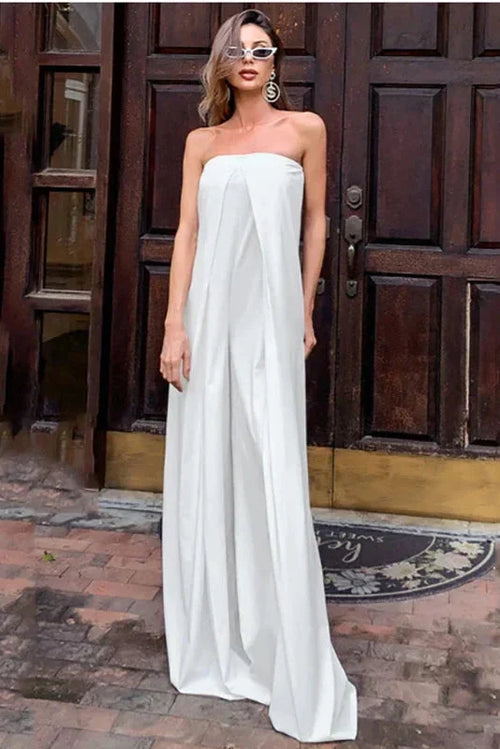 The Sunset Soirée – Strapless Flow Jumpsuit