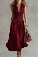 Elowen – Tailored Button Maxi Dress