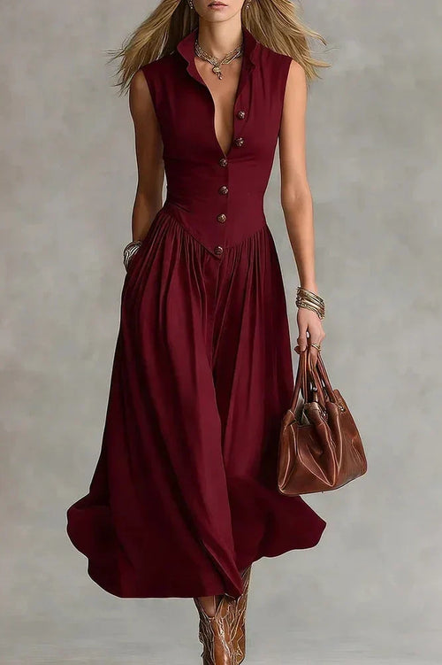 Elowen – Tailored Button Maxi Dress