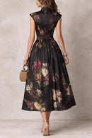Velora – Midnight Garden Midi Dress