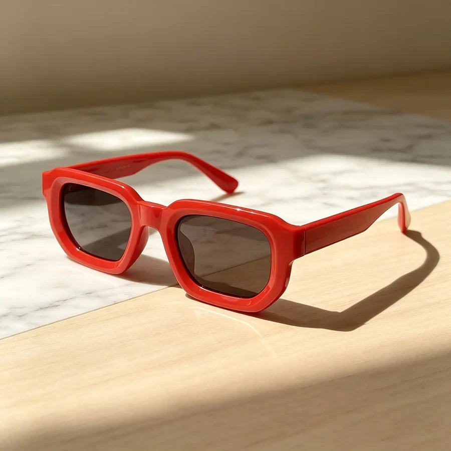 🕶️🔆 6 - Pack Vintage Rectangle Frame Sunglasses for Men & Women with UV400 Protection