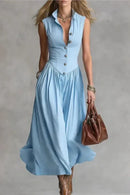 Elowen – Tailored Button Maxi Dress