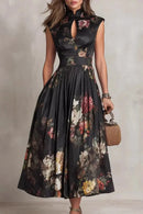 Velora – Midnight Garden Midi Dress