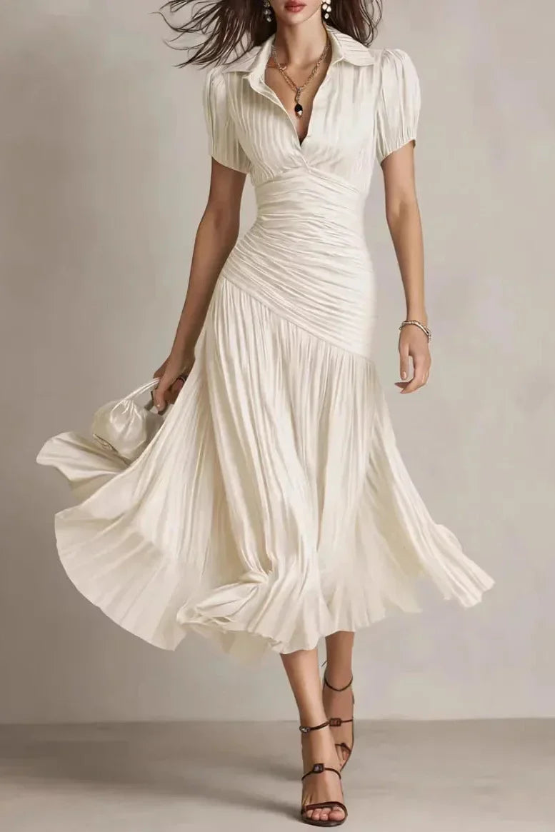 Serenelle – Satin Elegance Midi Dress