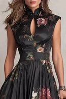 Velora – Midnight Garden Midi Dress