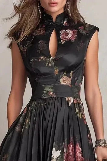 Velora – Midnight Garden Midi Dress