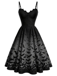 Bat Gothic Spaghetti Strap Swing Dress
