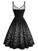 Bat Gothic Spaghetti Strap Swing Dress
