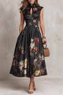 Velora – Midnight Garden Midi Dress