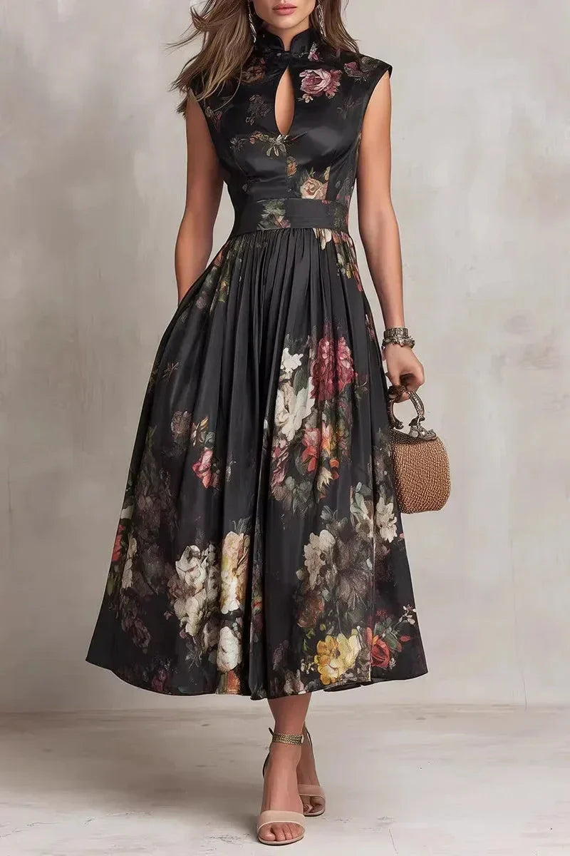 Velora – Midnight Garden Midi Dress
