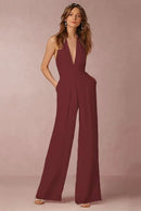 The Lounge Allure – Draped Halter Jumpsuit