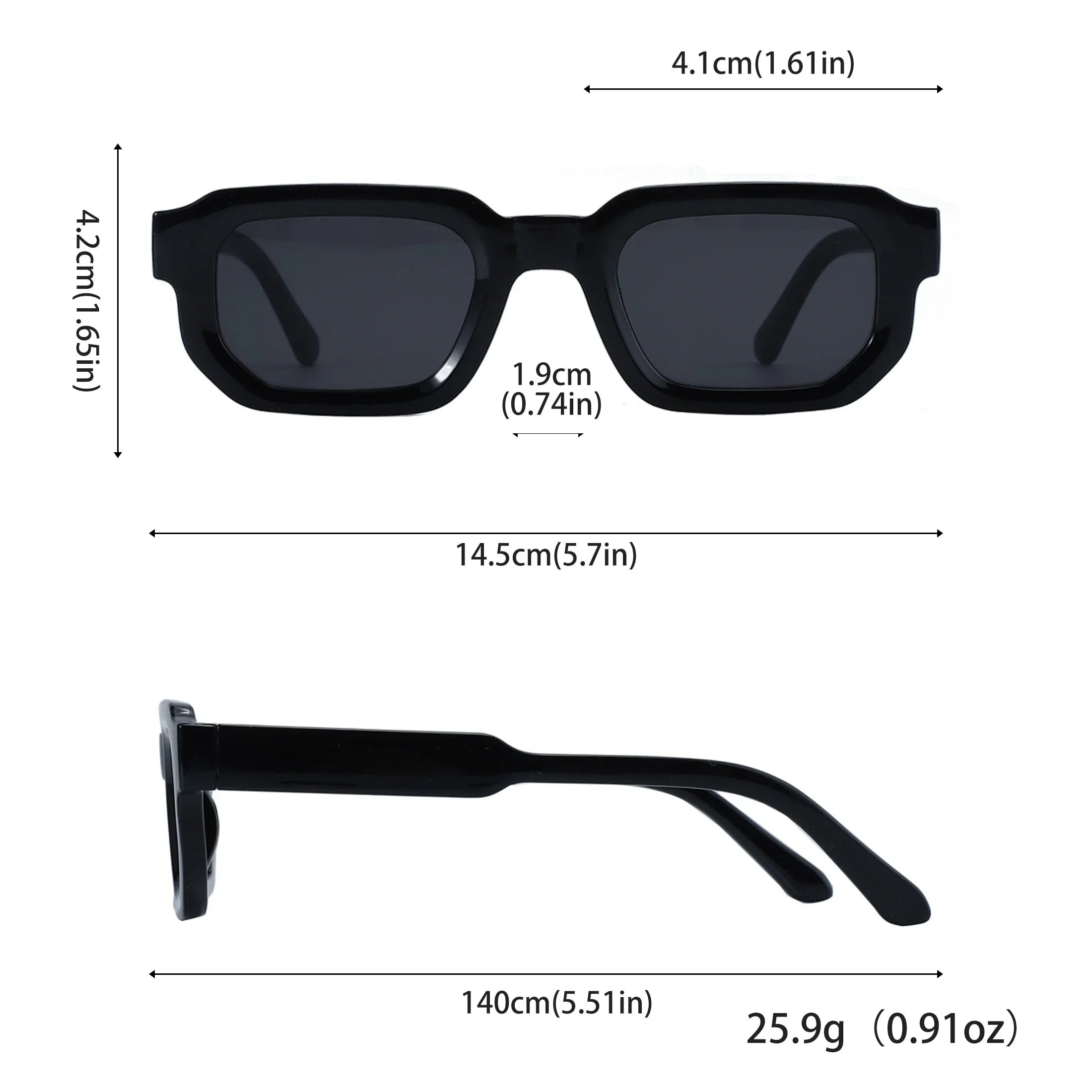🕶️🔆 6 - Pack Vintage Rectangle Frame Sunglasses for Men & Women with UV400 Protection