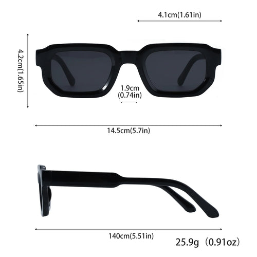 🕶️🔆 6 - Pack Vintage Rectangle Frame Sunglasses for Men & Women with UV400 Protection