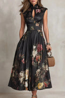 Velora – Midnight Garden Midi Dress