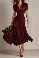 Serenelle – Satin Elegance Midi Dress