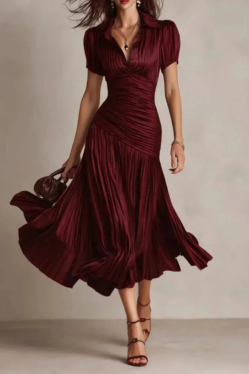 Serenelle – Satin Elegance Midi Dress