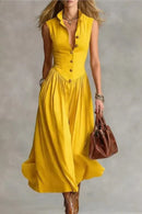 Elowen – Tailored Button Maxi Dress