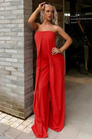 The Sunset Soirée – Strapless Flow Jumpsuit