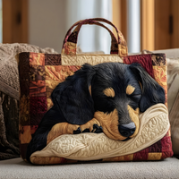 Sleeping Dachshund Dreams | Handmade Quilted Tote