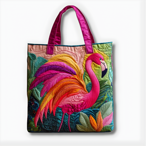 Vibrant Tropical Flamingo | Handmade Quilted Tote